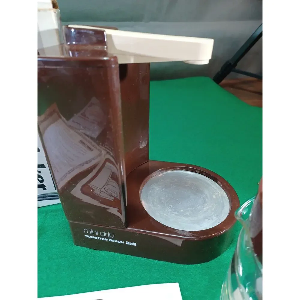 Vintage HAMILTON BEACH Mini Drip Coffee Maker 4 Cup #784 Brown TESTED Works